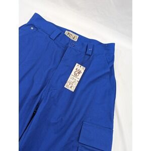 New With‎  Tags BTL Royal Blue  Blue Cargo Style Shorts w/Belt Size 30 XLong